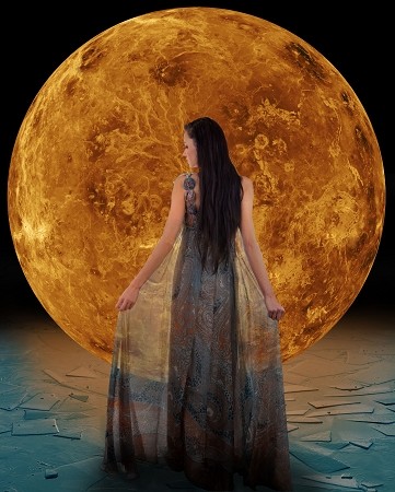 24065543 - ice fairy in front of a venus elements